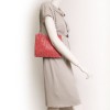 PACO RABANNE bag in coral leather and palladium metal