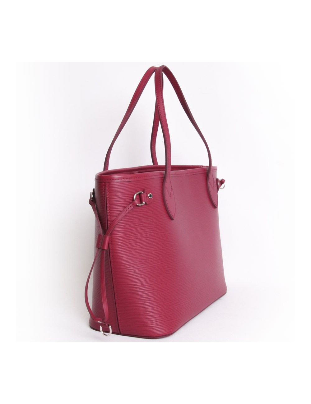 "Neverfull" bag with its LOUIS VUITTON epi fuchsia leather pouch