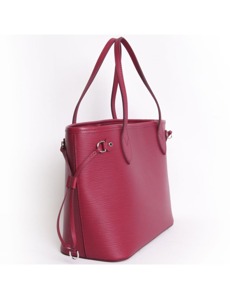 Sac "Never full" avec sa pochette LOUIS VUITTON cuir épi fuchsia
