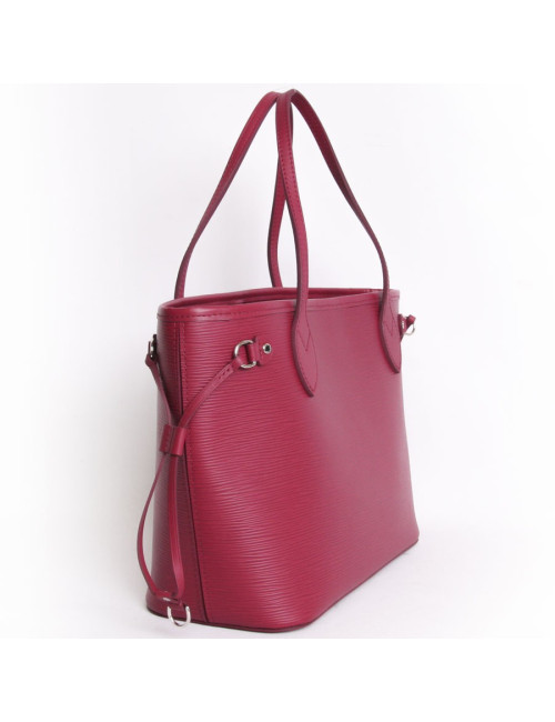 "Neverfull" bag with its LOUIS VUITTON epi fuchsia leather pouch