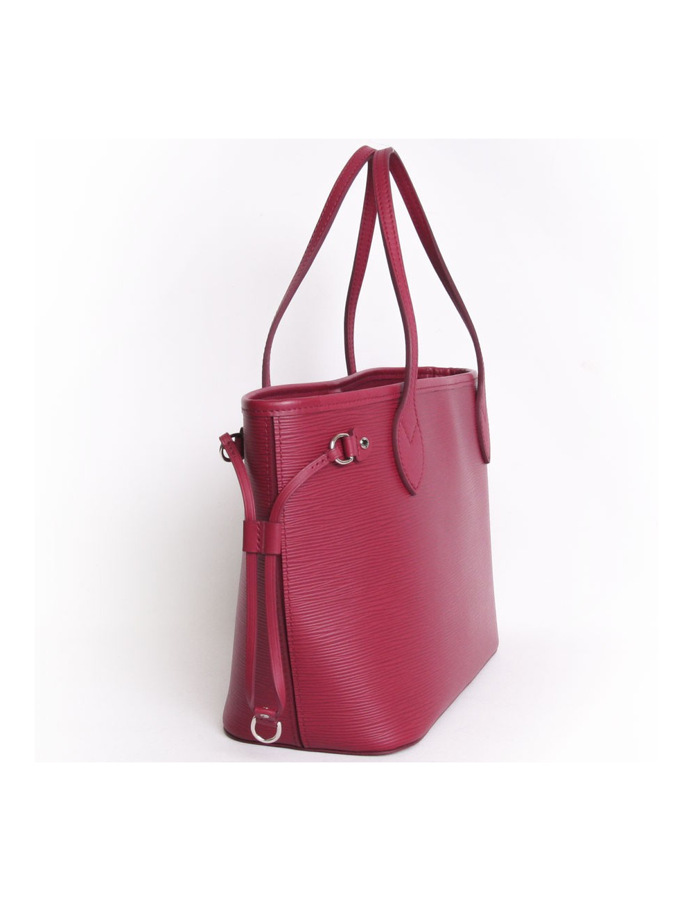 Sac "Never full" avec sa pochette LOUIS VUITTON cuir épi fuchsia
