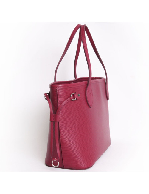 Sac "Never full" avec sa pochette LOUIS VUITTON cuir épi fuchsia