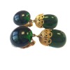 MARGUERITE DE VALOIS Emerald glass paste and golden metal ear clips