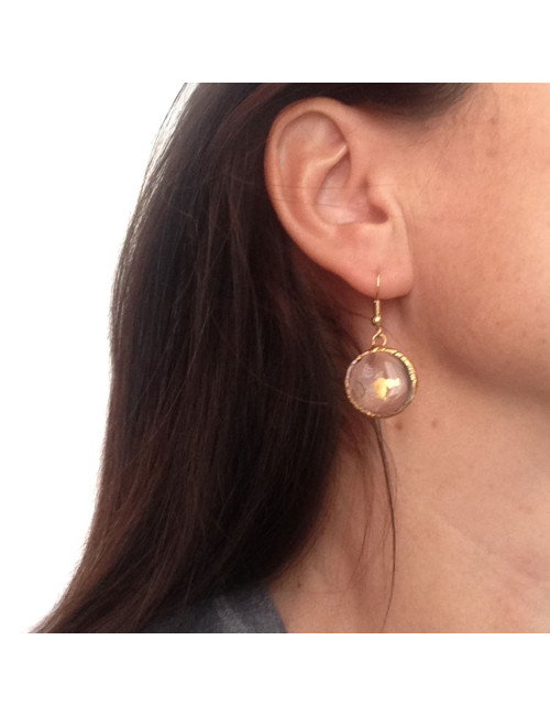 Clous Marguerite de Valois pâte de verre et feuille d'or