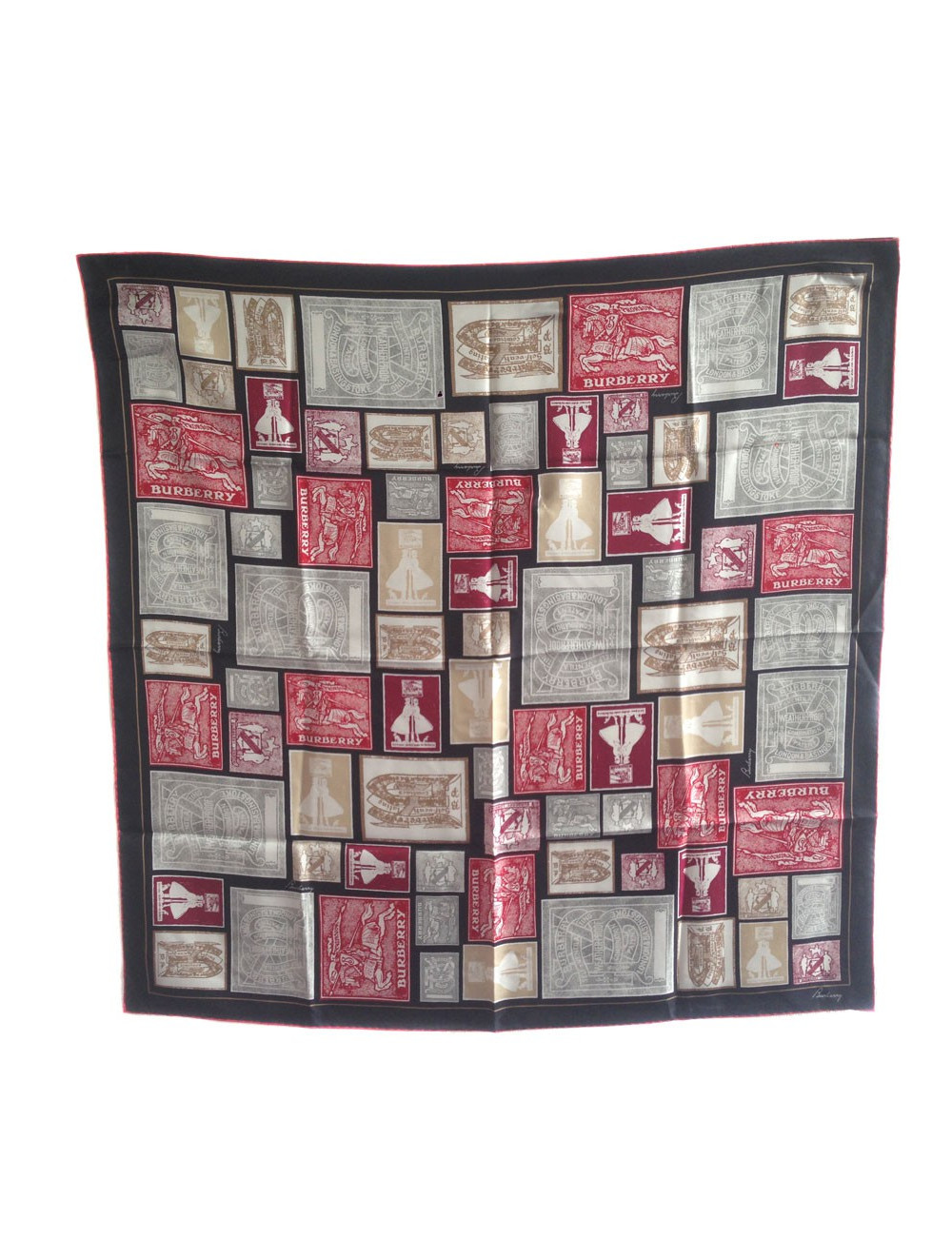 Foulard BURBERRY noir en soie