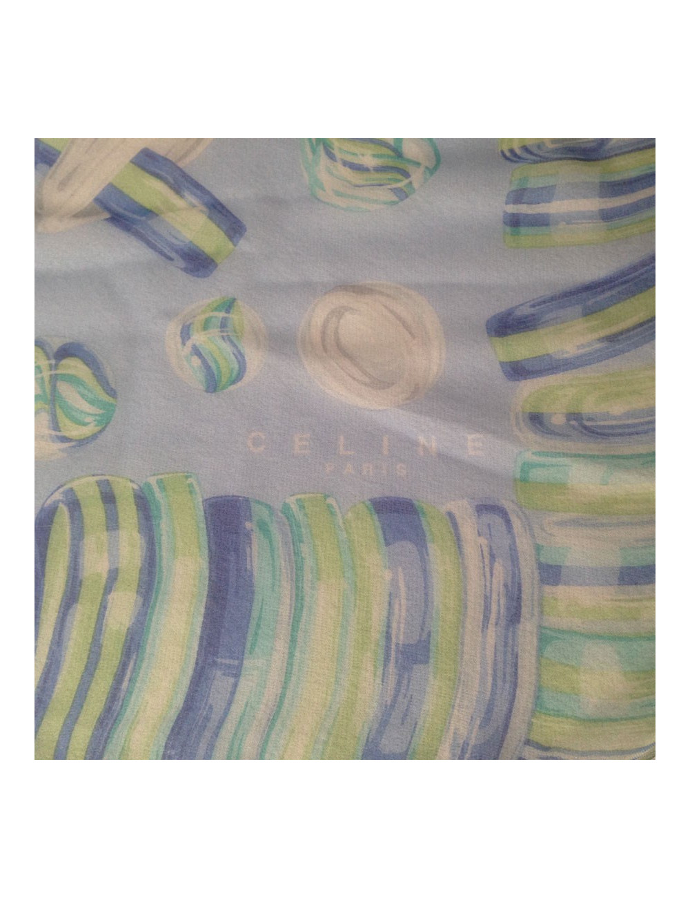 Foulard CELINE en soie bleu ciel