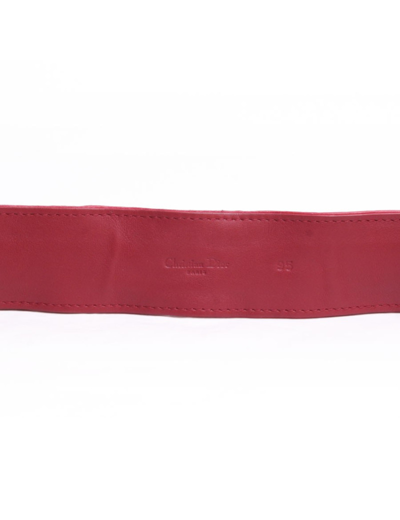 Ceinture CHRISTIAN DIOR T 95 cuir tressé rouge
