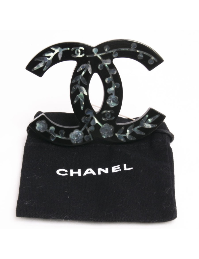 PIN CHANEL CC plexi black and serious of camellias