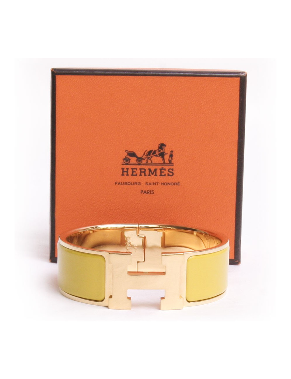 Click Clac HERMES enamel yellow T 17 cm bracelet