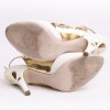 MIU MIU t 38.5 white and gold leather sandals