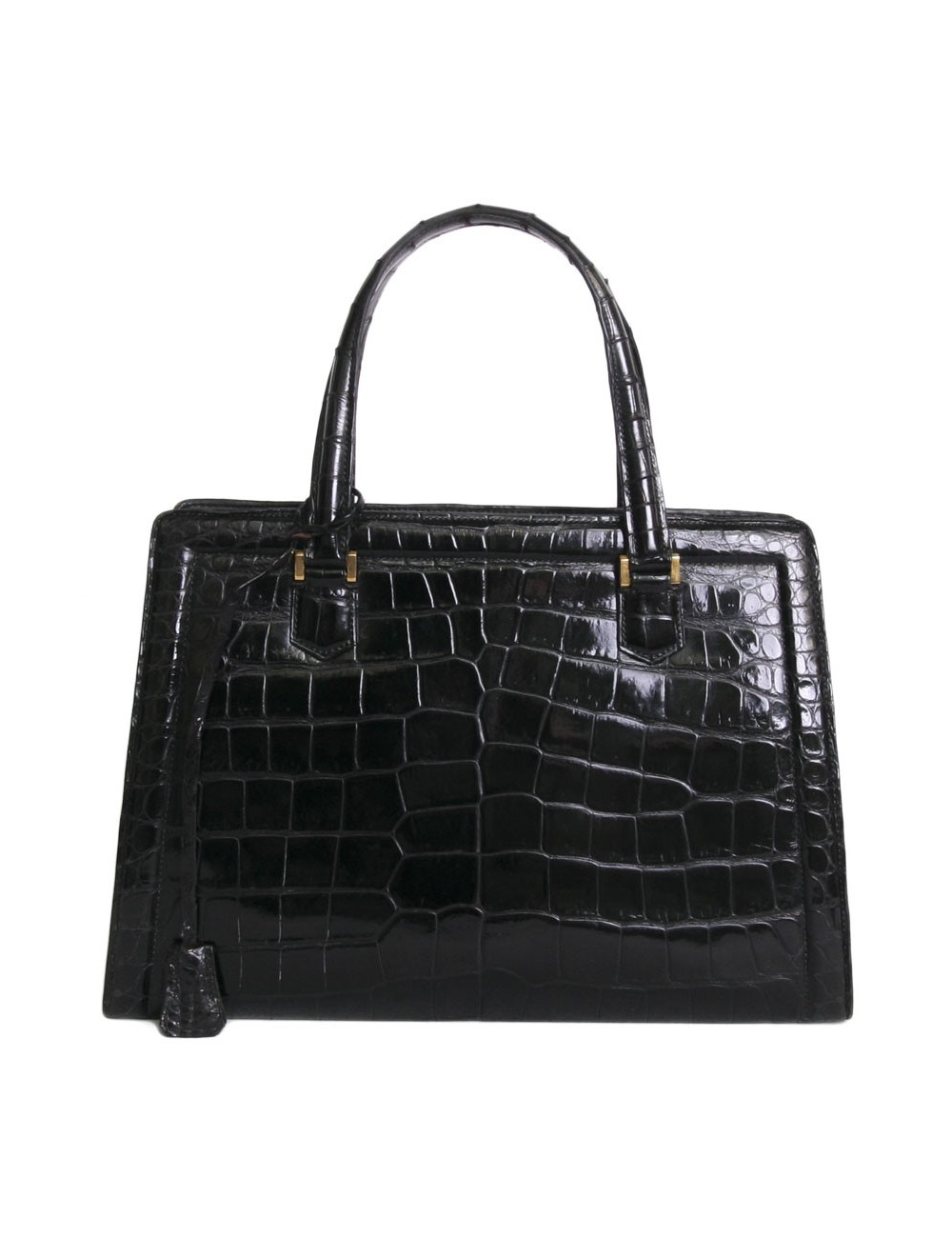 Sac "Pullman" HERMES vintage en alligator noir