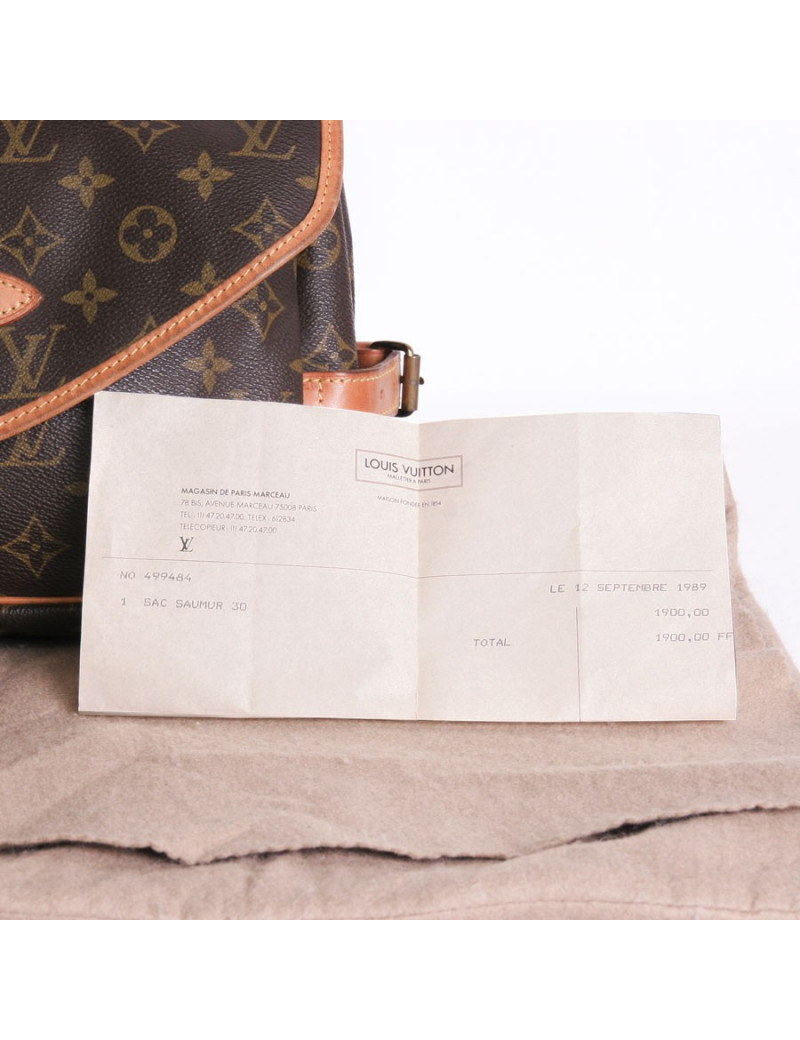 Sac "Saumur" LOUIS VUITTON toile enduite monogram LV