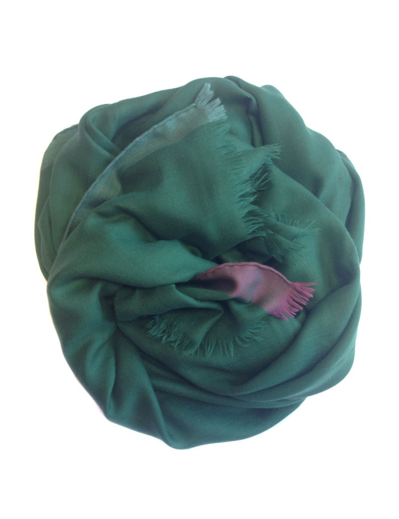 Châle HERMES vert anglais en soie