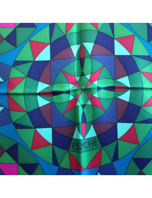 HERMES 'Psyche' purple large silk scarf