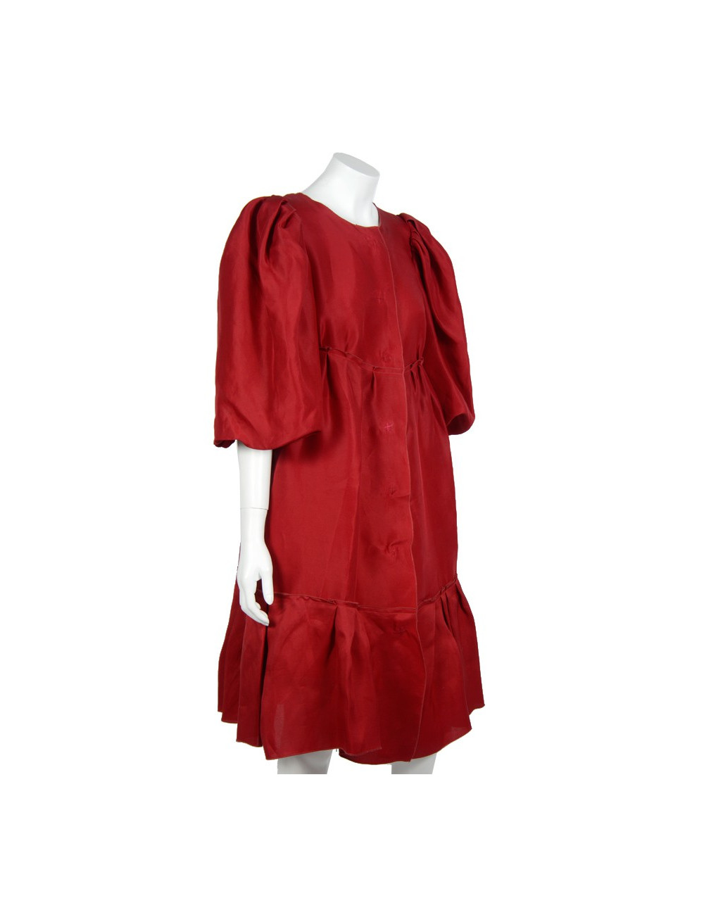 Dress coat LANVIN t 36 red silk