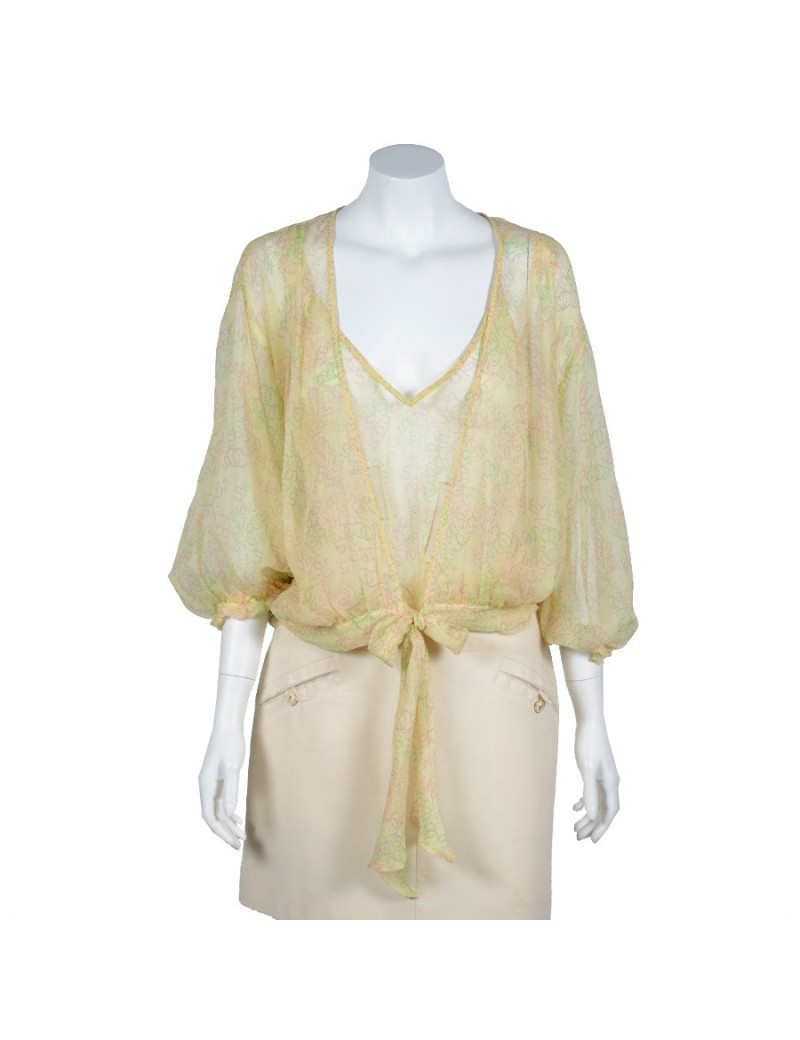 Twin set CHANEL T42 en soie