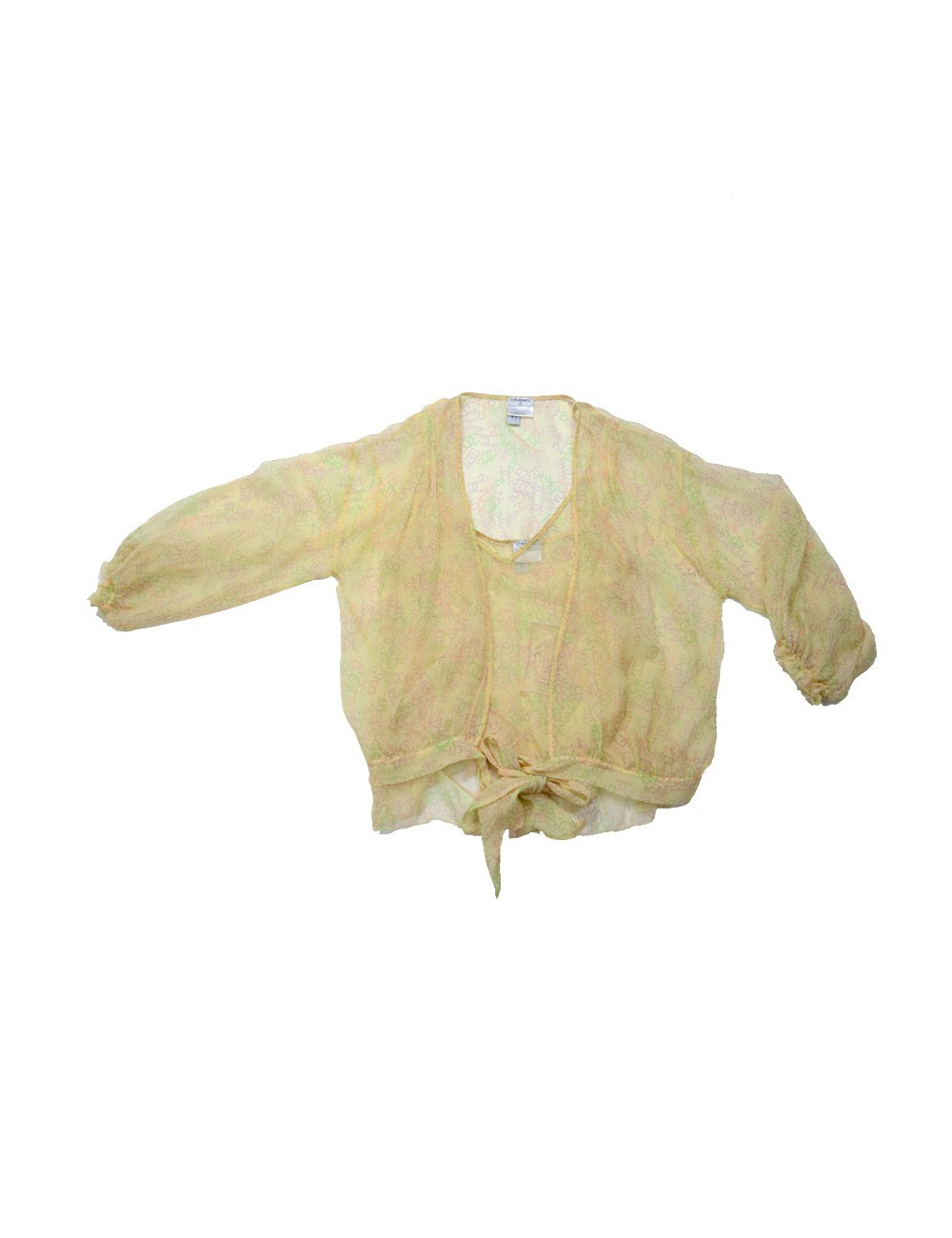 Twin set yellow chick silk CHANEL T42