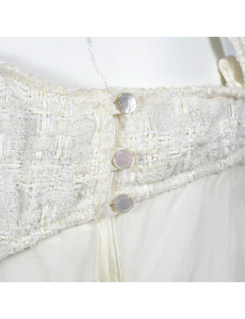 Top CHANEL tweed and ivory silk T42