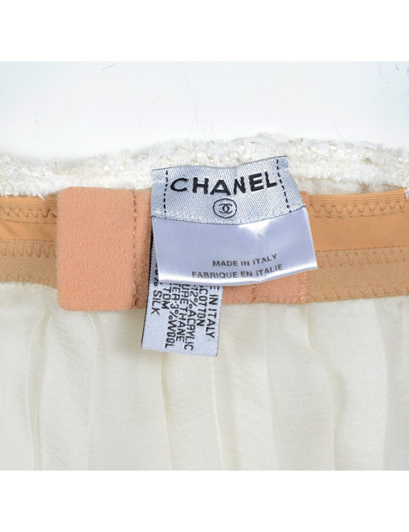 Top CHANEL en tweed et soie