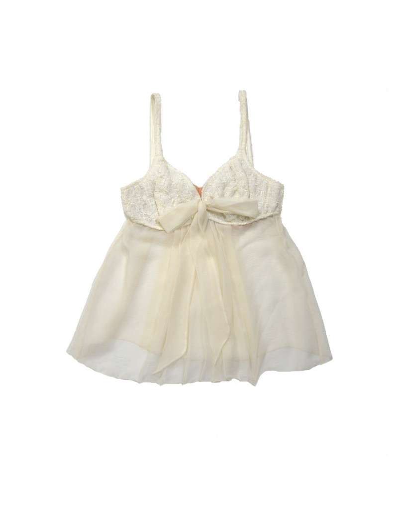 Top CHANEL tweed and ivory silk T42