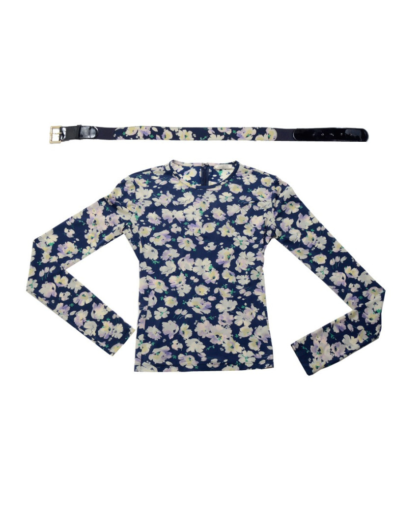 Top with belt NINA RICCI flowers T38