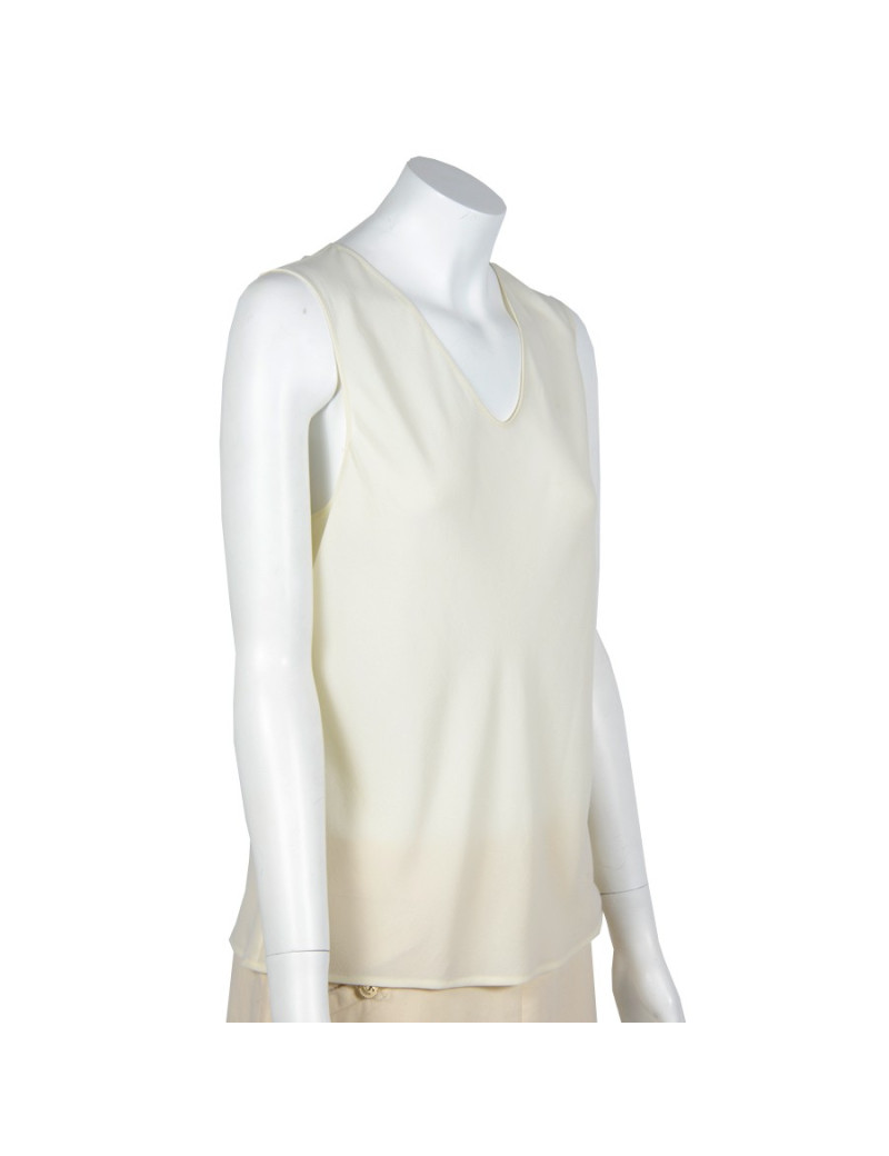 Top CHANEL  en soie naturelle