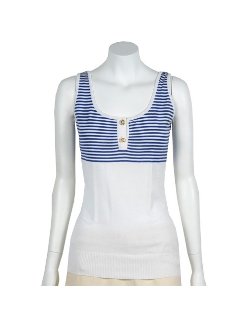 T shirt CHANEL rayé  bleu et blanc 