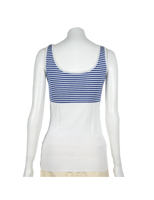 T shirt blue and white striped CHANEL T38