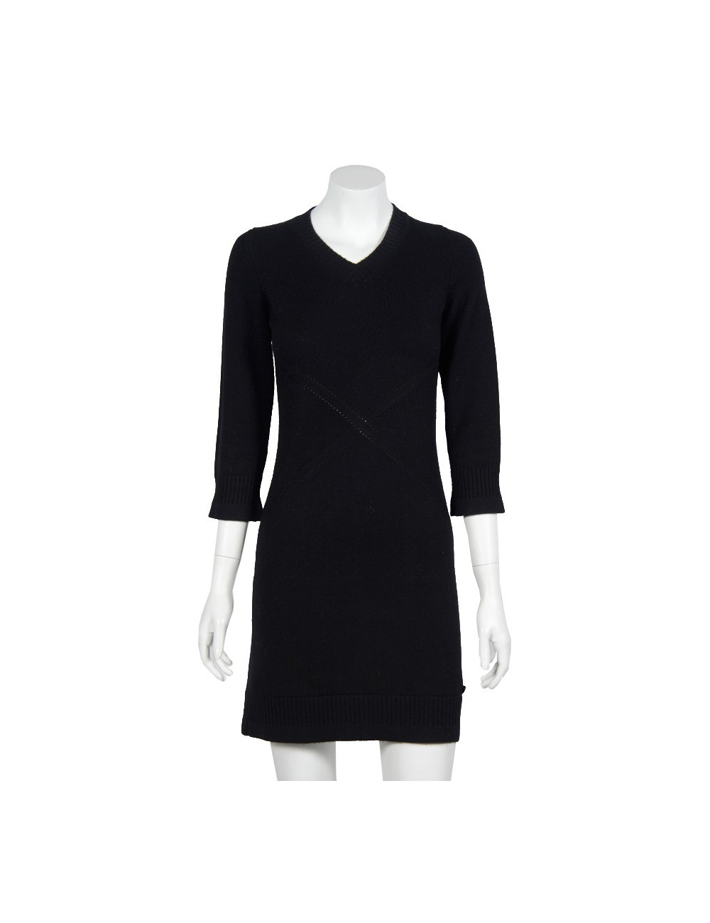 Robe CHANEL T 36 cachemire noire