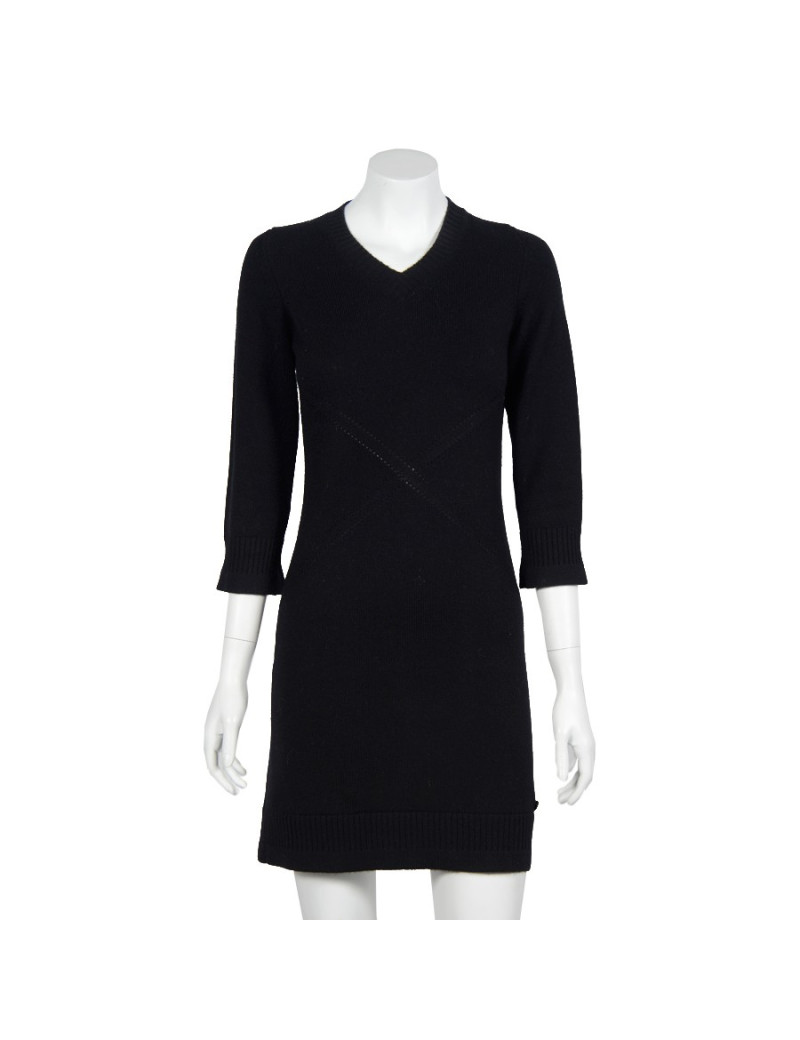 Robe CHANEL T 36 cachemire noire