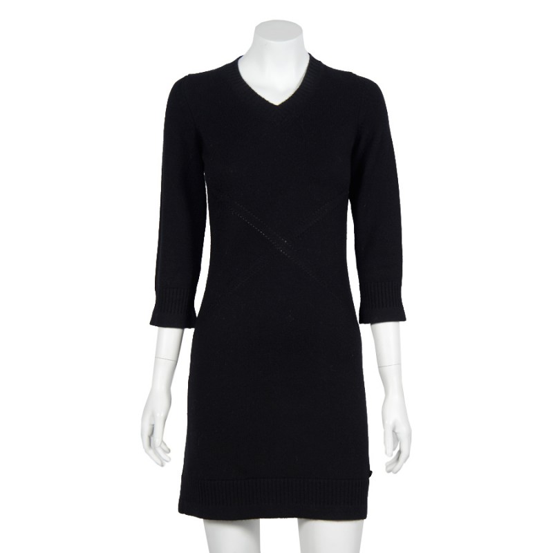 CHANEL dress jacket in black cotton and cashmere size 36FR - VALOIS VINTAGE  PARIS