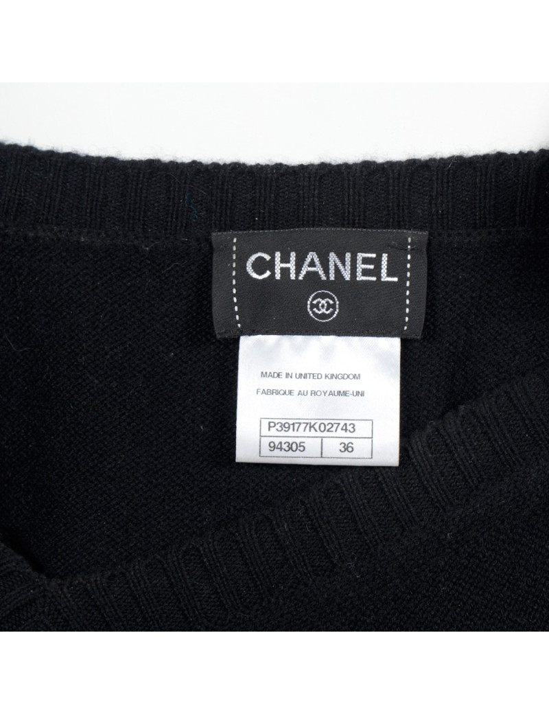 Dress CHANEL black cashmere T 36