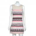 CHANEL dress in cashmere and multicolored crochet T38