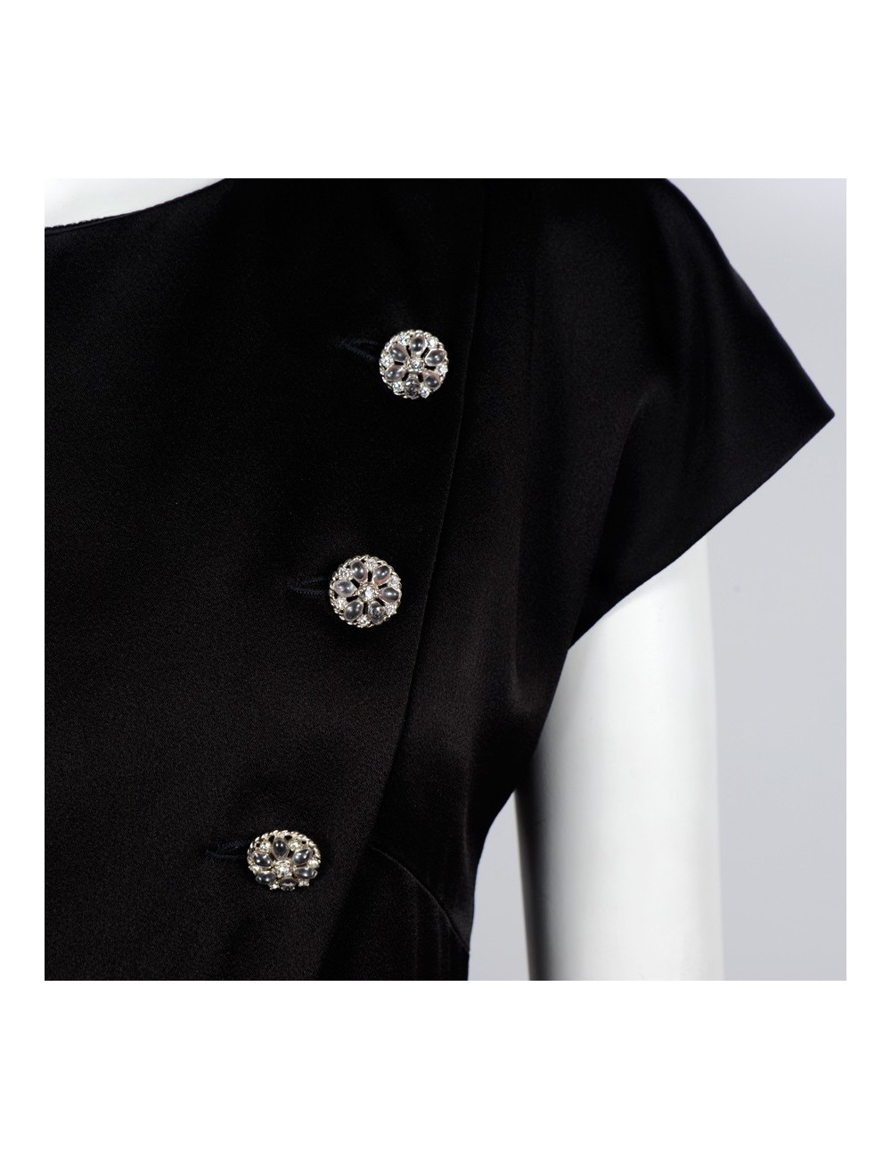 T38 black silk CHANEL dress