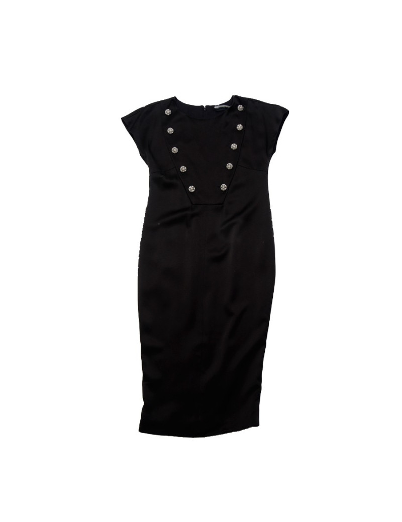 T38 black silk CHANEL dress