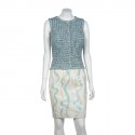 Dress CHANEL leather white and high green couture T 36
