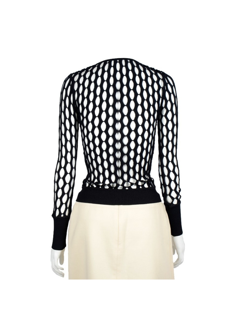 Vest black DIOR openwork viscose T36