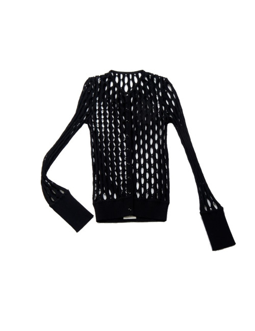 Vest black DIOR openwork viscose T36