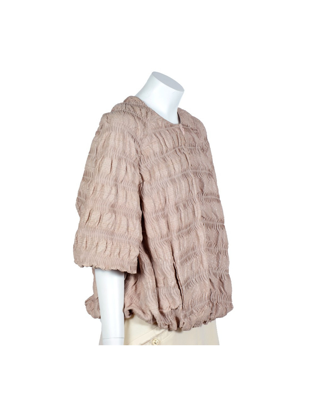 Blouson MAURIZIO PECORARO T42 IT en python traité beige rosé