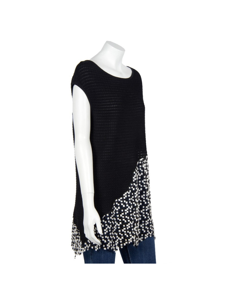 Tunique sans manche CHANEL T 42 noire et blanche