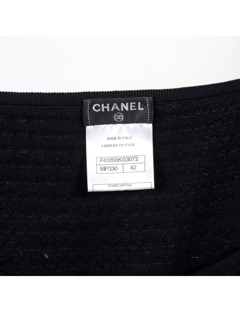 Tunique sans manche CHANEL T 42 noire et blanche
