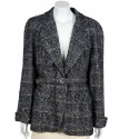 CHANEL jacket wool grey T 46