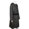 LANVIN coat 44EU in white and black mottled linen, wool and alpaca