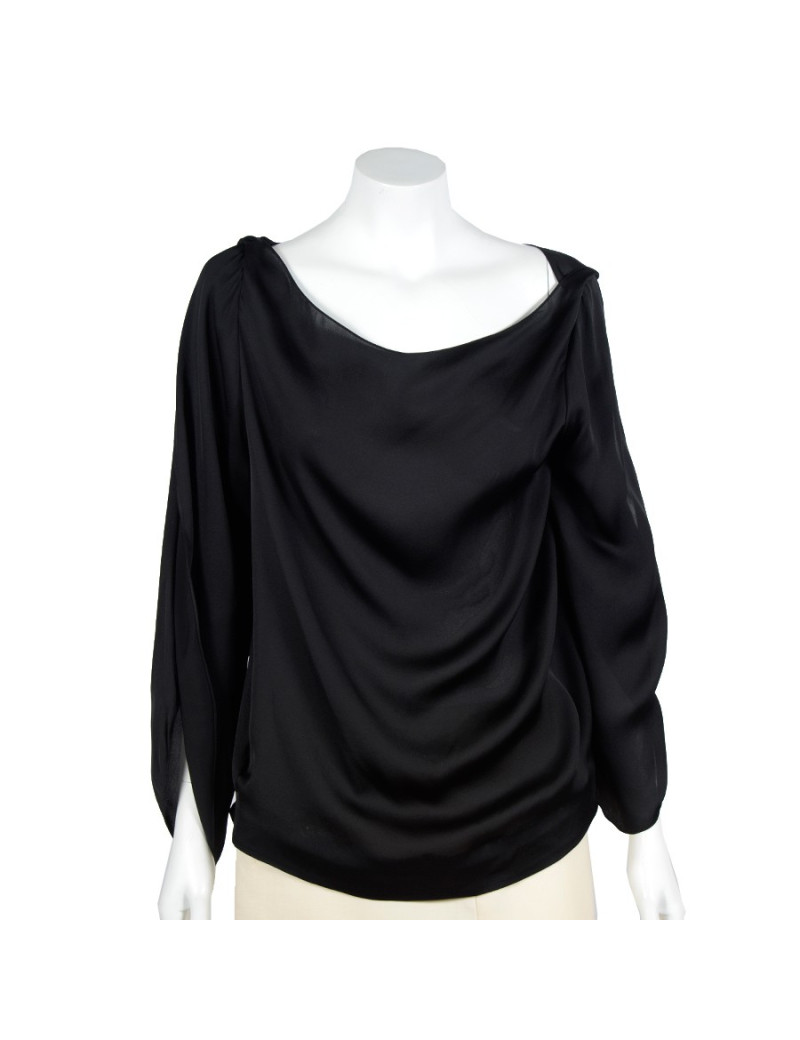 Top RALPH LAUREN soie noire T12