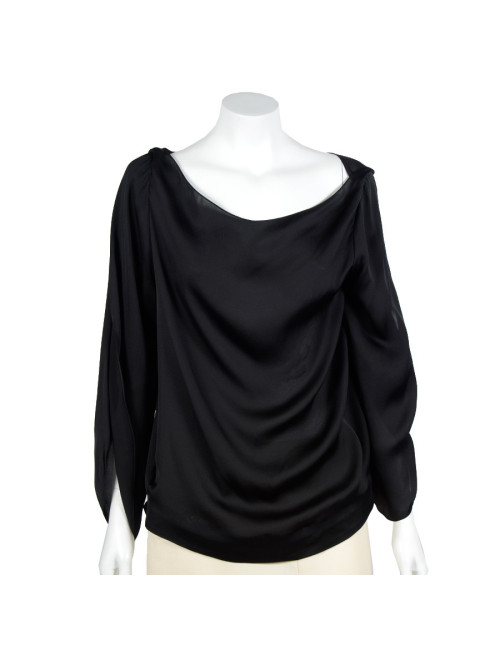 Top RALPH LAUREN soie noire T12