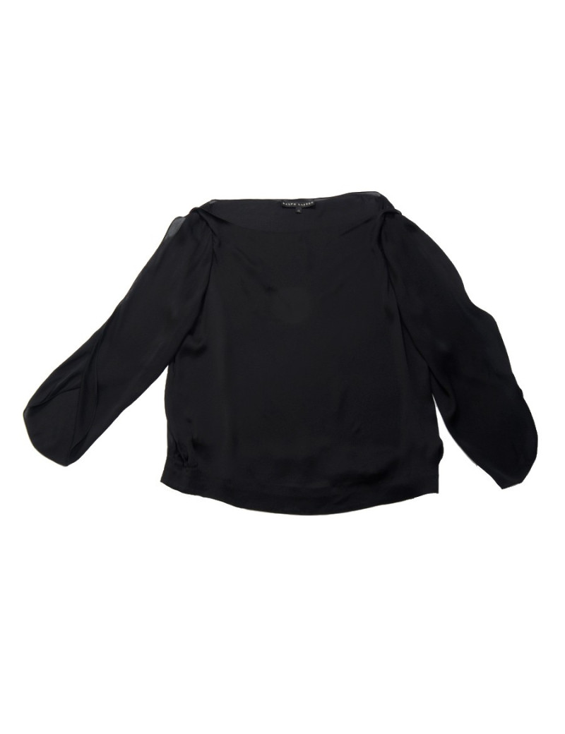 RALPH LAUREN t 42 in black silk top