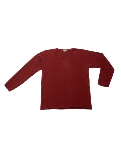HERMES sweater size L Burgundy cashmere
