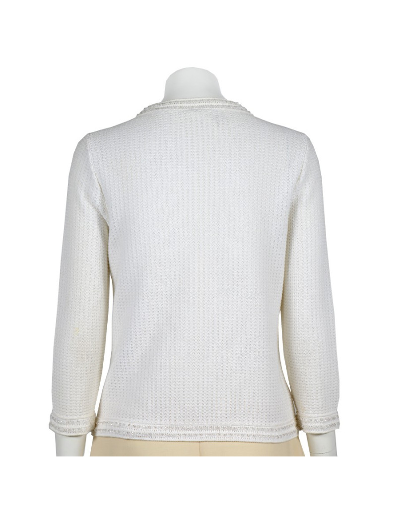 CHANEL T 38 white cotton vest