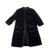 Manteau CHANEL T 38 en laine et soie noire 
