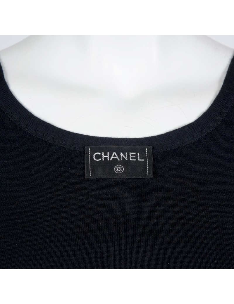 Top CHANEL cachemire noir 